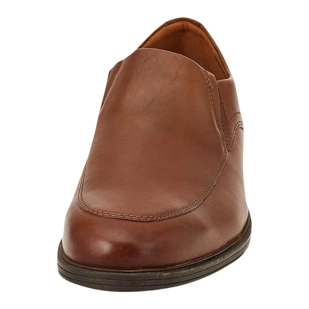 Clarks Whiddon Step Dark Tan Size 14M Slip-On Loafers Brown Leather Men's Shoes